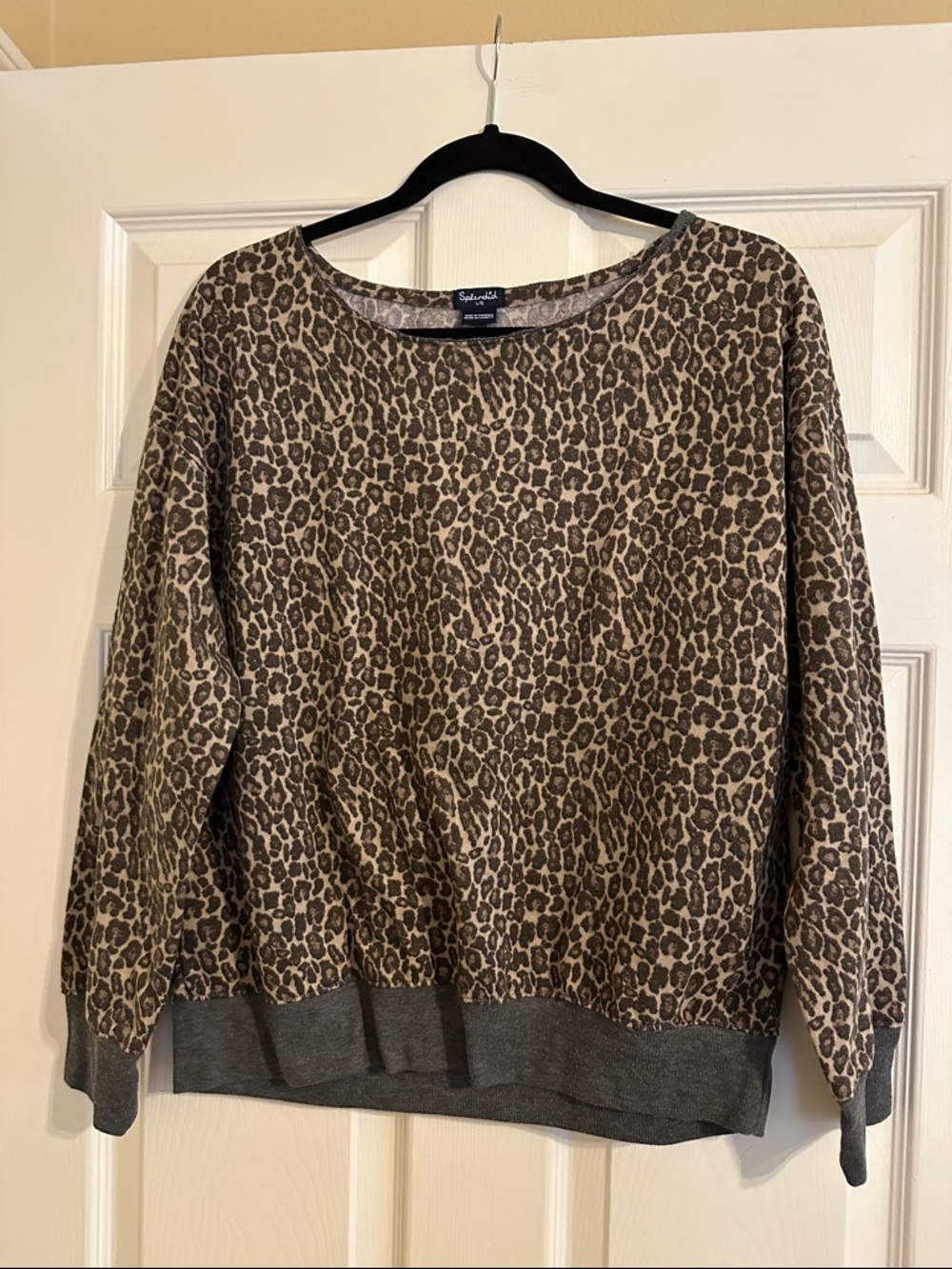 Splendid Leopard Print Crewneck Sweatshirt